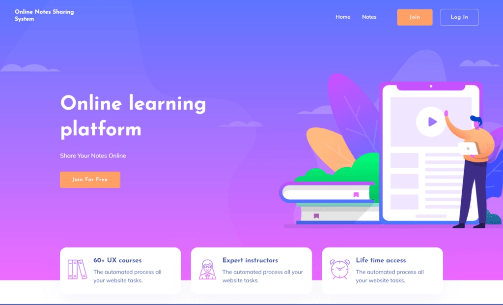 Online Notes Sharing Platform Banner